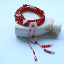 Hand-woven natural jade red agate red belt red rope belt