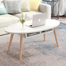 Nordic round coffee table simple modern small apartment tatami solid wood simple low table creative ins Wind side few