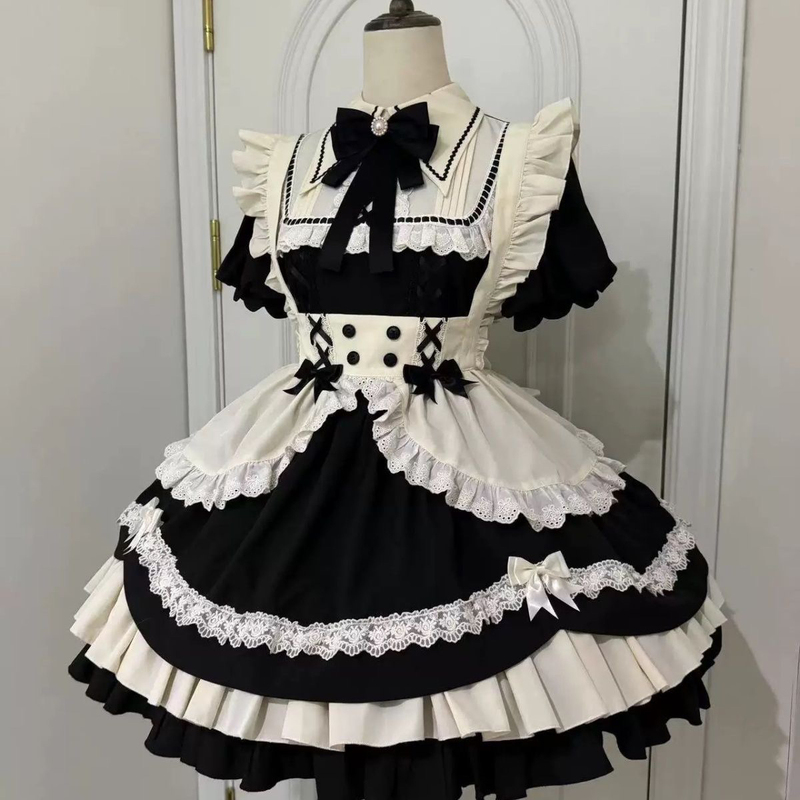 New Product, Full Score Maid Lolita Plus Size Maid Outfit, Cute Lolita Dress, Cosplay Costume, Cafe Maid