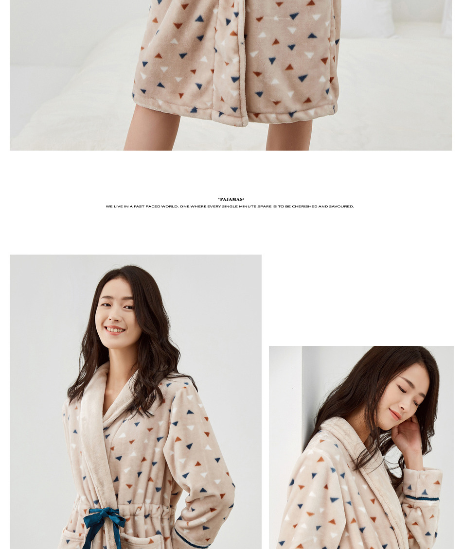 Top dưa mùa đông nữ flannel dày áo ấm không khí đơn giản ve áo dịch vụ nhà áo choàng tắm hàng đầu quần áo ngủ nữ