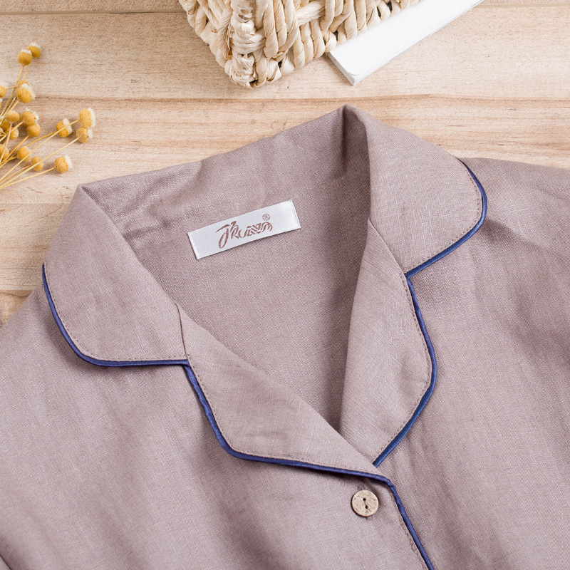 Pyjama mixte en Lin à manche courte - Ref 3005287 Image 4