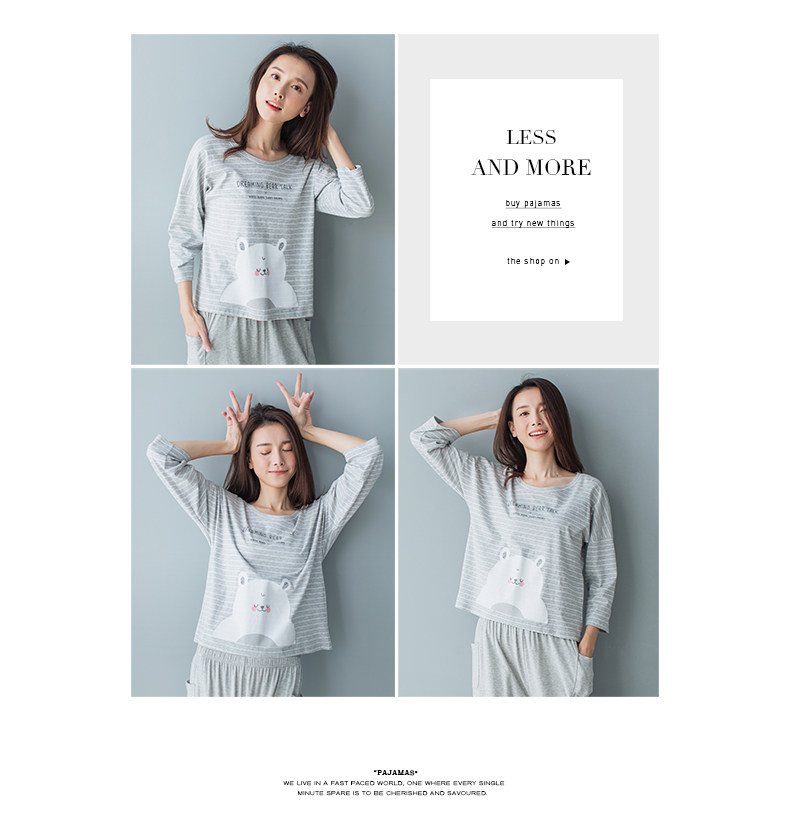 Pyjama pour femme en Coton à manches - Ref 2993461 Image 19