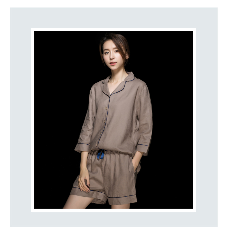 Pyjama mixte en Lin à manche courte - Ref 3005287 Image 10