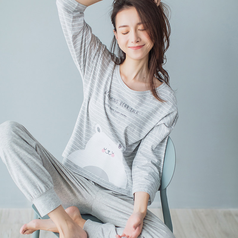 Pyjama pour femme en Coton à manches - Ref 2993461 Image 5