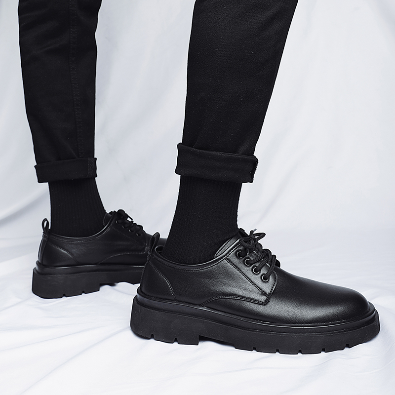 Cosplay Shoes for Anime Conventions, Two-Dimensional Style, Japanese Uniform Shoes, Black Suit Casual Leather Shoes, Men's Cosplayer Work Shoes
