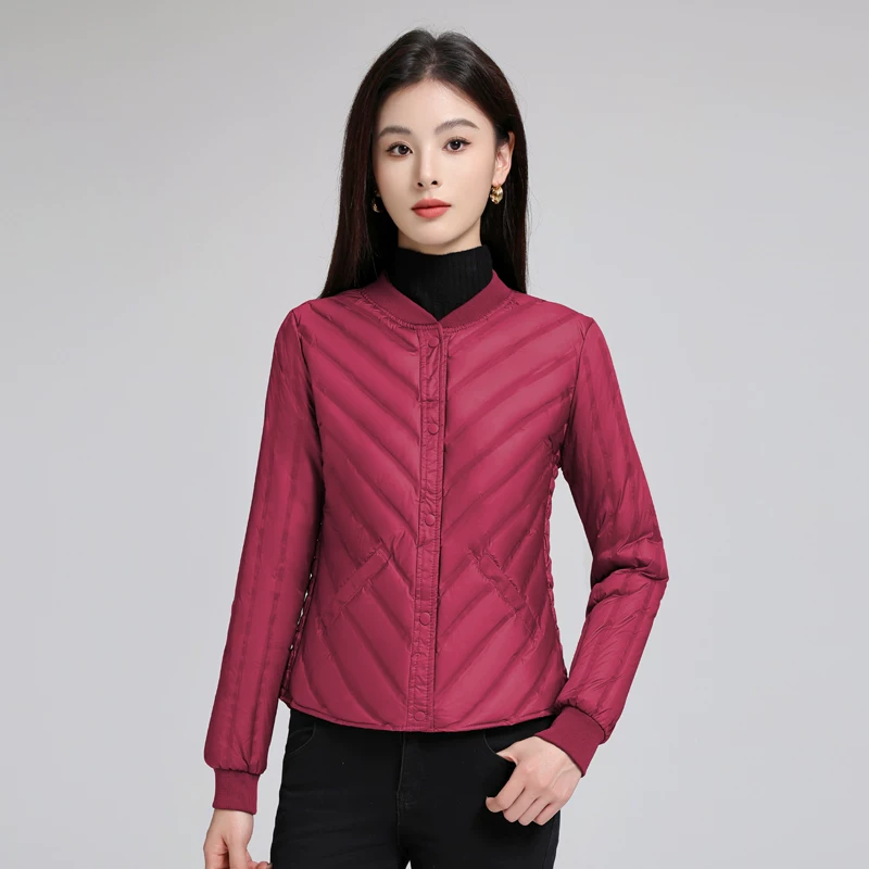 Fitted light and thin long-sleeve with down, short vest, down jacket