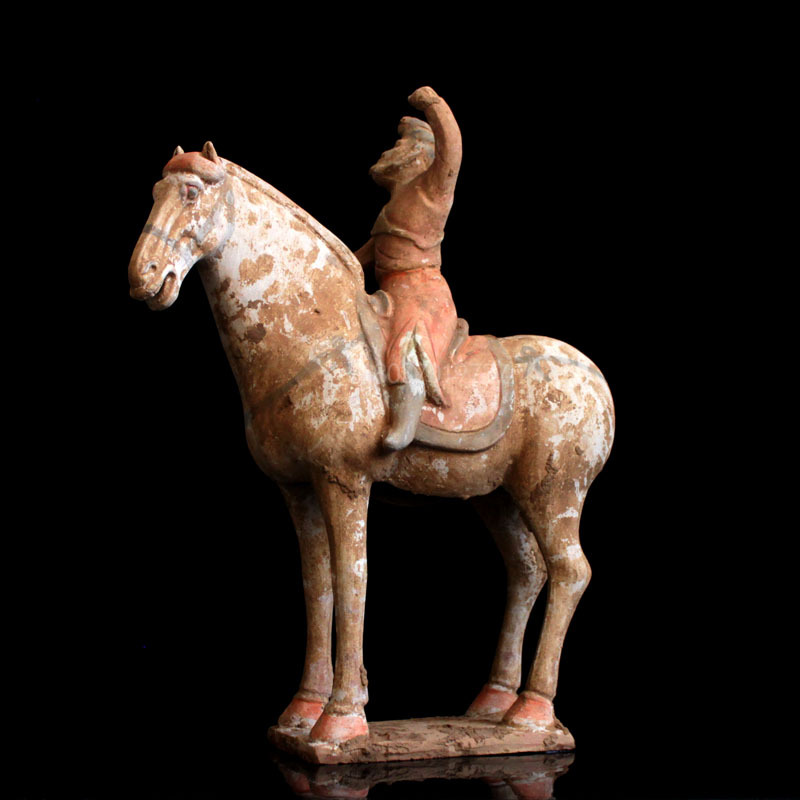 Pottery Horse Antique Tang Dynasty Immediately Painted Pottery Old Pieces Copy Classical Home Bogu Rack Decoration Craft Gift