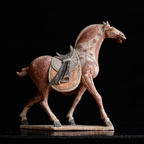 Antique pottery horse ornaments imitation Tang Dynasty pottery horse antique collectibles classical hotel home decoration gifts