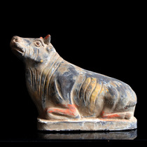 Han Dynasty Pottery Bull Fabrication Antique Craft Collection Pottery Chinese Home Decoration Antiquities Collection Art