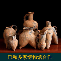 Neolithic culture pottery ornaments antique gray pottery cookware pottery antique collection art old goods copy collection