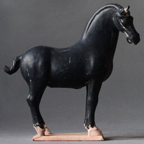  Tang Sancai ceramic horse Antique old Chinese dark horse ceramic horse Home decoration craft gift decoration collection Antique
