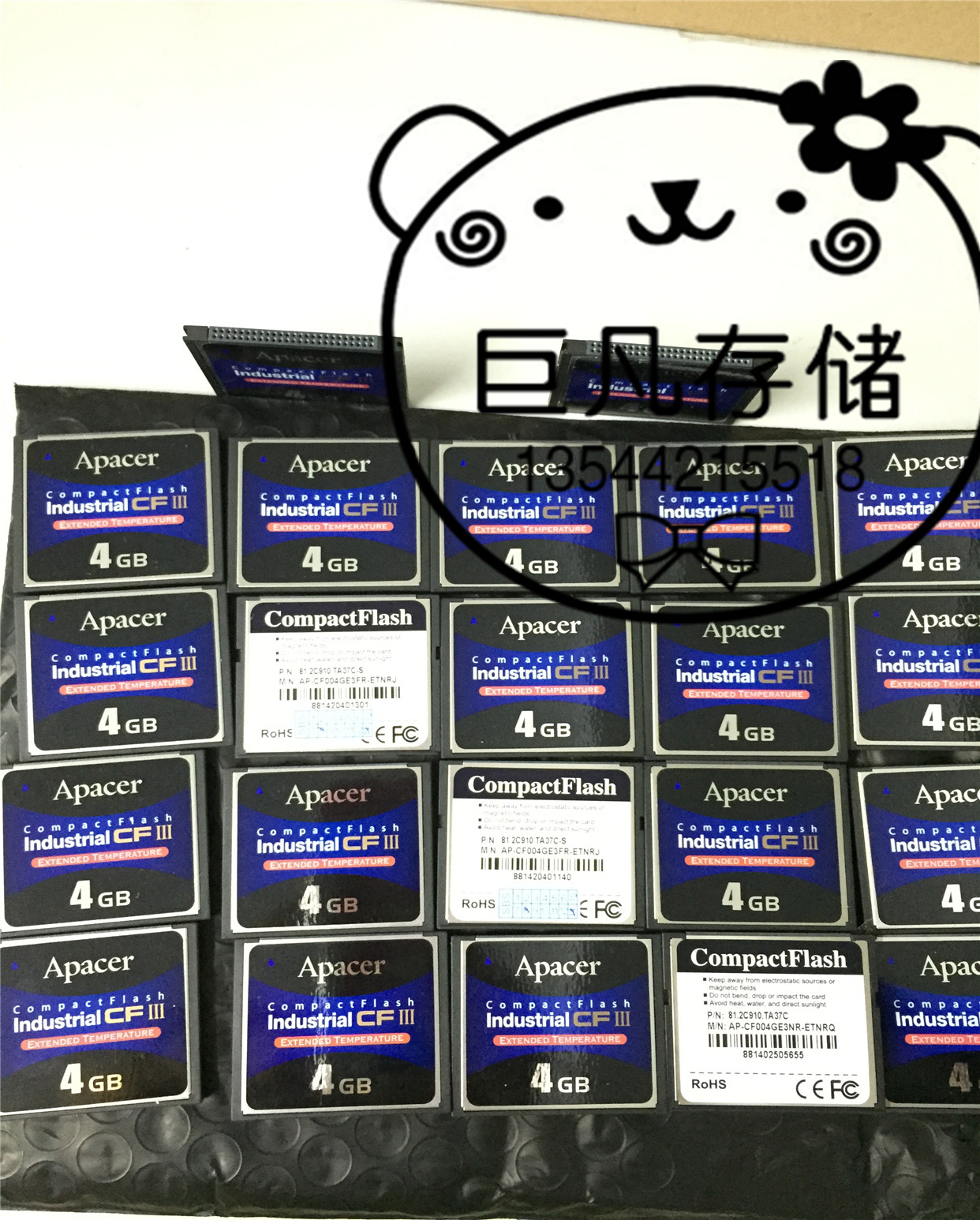 Apacer Industrial Grade CF Card 4GB Wide Temperature 3rd Generation AP-CF004GE3NR-ETNRQ Original In Stock