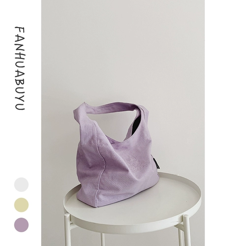 梵花不语 Брендовая сумка на одно плечо, льняная сумка, универсальный шоппер, с вышивкой, в корейском стиле