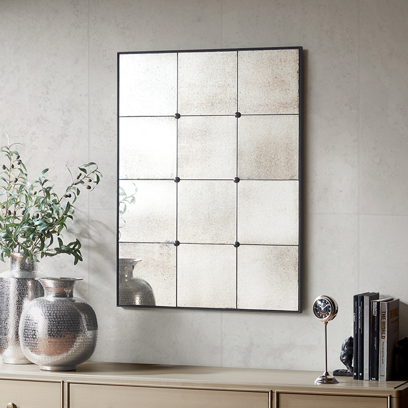 HarborHouse American-style home porch wall decoration pendant square copper mirror decoration ornament Shine