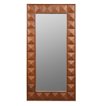 HarborHouse American home light luxury cowhide retro high-end leather floor mirror mirror Monticule