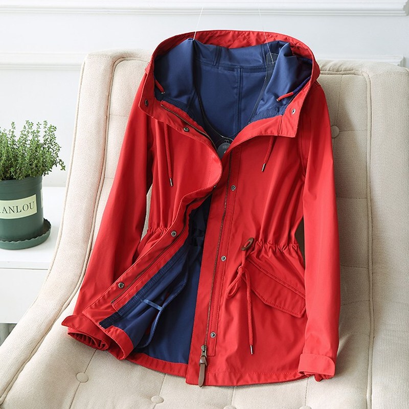 Tibetan Outdoor Jacket for Women, Petite Size, Spring and Autumn, Single-Layer, Waterproof, Rainproof, Breathable, Waist-Cinching, Slimming, Short Windbreaker Jacket