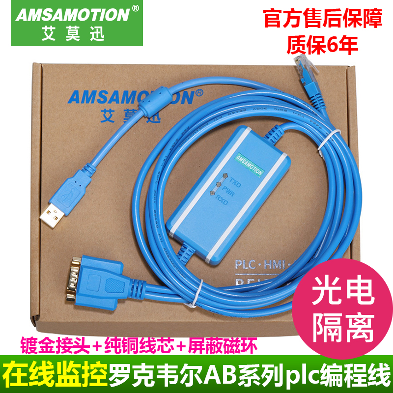 Apply Rockwell AB series PLC programming cable download line 1747-UIC Amos DH485 port