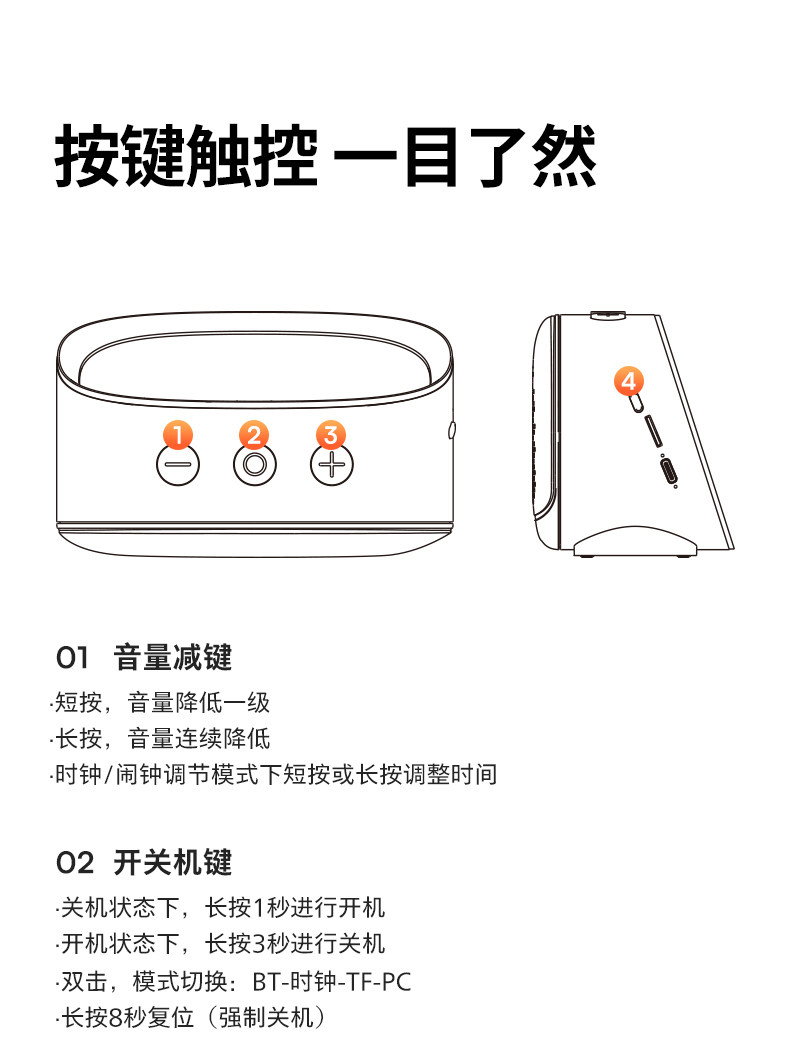 【Hong Kong Direct Mail】 Philips TAS2909 Bluetooth Alarm Clock Speaker * 1 Stable Bass