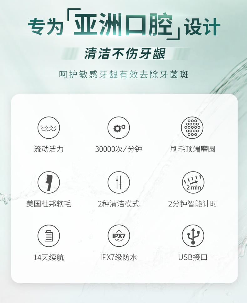 飞利浦 HX2421 小羽刷 充电式声波震动牙刷 图2