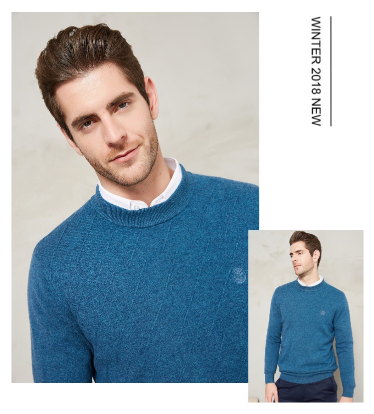 Bộ đếm chính hãng 2018 mùa đông mới có đường chéo sọc chéo áo len cashmere cho nam áo khoác jean nam