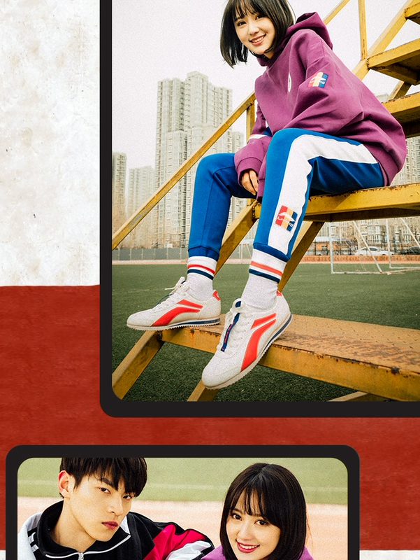 Li Ning retro thể thao Mickey loạt áo len nam 2019 áo sơ mi cổ tròn mới mùa xuân và mùa hè thường mặc đồ thể thao đan - Thể thao lông cừu / jumper