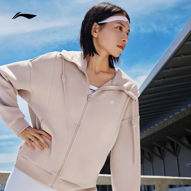 Li Ning, осенняя куртка, йога-одежда, кардиган с капюшоном, с длинными рукавами и молнией, спортивный толстовка oversize