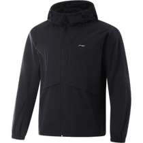 Li Ning Lotus Leaf Windbreaker) New Long Sleeve Water Repellent Jacket Hooded Autumn and Winter Plus Velvet Warm Sportswear for Men