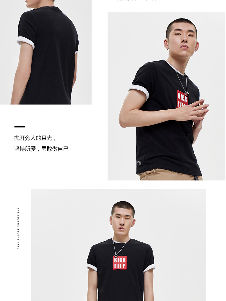 Áo thun nam tay ngắn Li Ning 2019 loạt thời trang thể thao mới thể thao cổ tròn cotton mùa hè giản dị - Áo phông thể thao áo thun anta