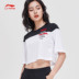 Áo thun nữ tay ngắn Li Ning 2019 mới tập luyện cổ tròn mùa hè thời trang giản dị màu sắc thể thao đan - Áo phông thể thao áo thun gym nam Áo phông thể thao