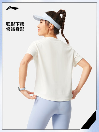 Li Ning Bing Silk 티셔츠 여성 여름 2025 New Fitness Running Top Women 's Quick Dry Short Sleeve 통기성 스포츠웨어