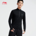 Li Ning áo thun dài tay nam mới chạy loạt áo cổ tròn nam thể thao mùa thu và mùa đông dệt kim ATLN147 áo thun tay dài nam the thao Áo phông thể thao