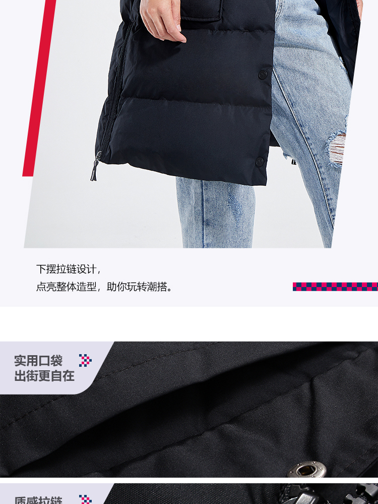 Li Ning dài xuống áo khoác nữ thời trang mới ấm áp mùa đông giản dị vịt trắng xuống quần áo thể thao AYMN116 - Thể thao xuống áo khoác áo khoác siêu nhẹ