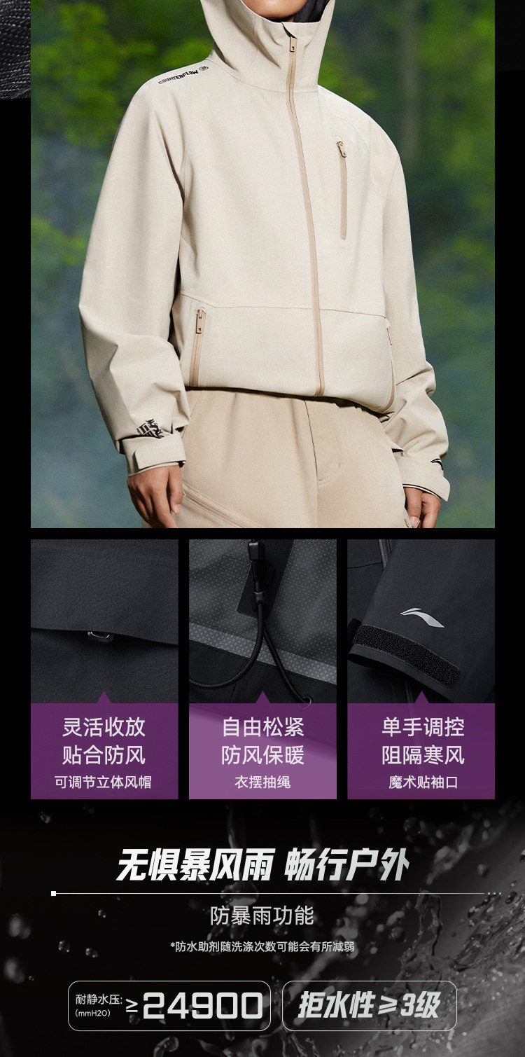 Li Ning, ветрозащитная дорожная демисезонная куртка подходит для мужчин и женщин 