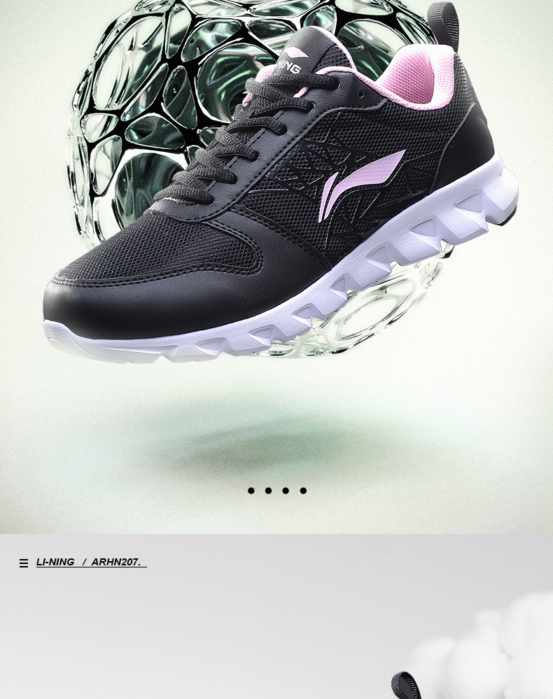 Giày chạy bộ Li Ning nữ mới hấp thụ sốc nhẹ buổi sáng chạy đôi giày sinh viên giày thể thao mùa thu ARHN206 giày thể thao nữ nike