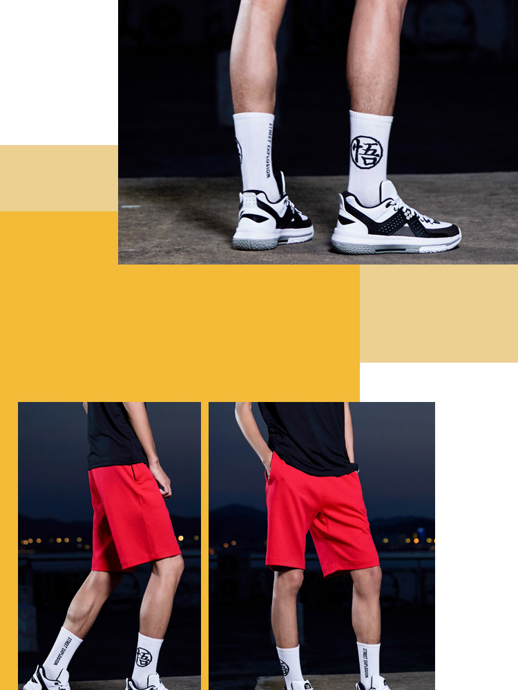 Li Ning quần short Wei quần nam Wade loạt dệt kim ngắn thể thao AKSM195 - Quần thể thao quần chạy bộ