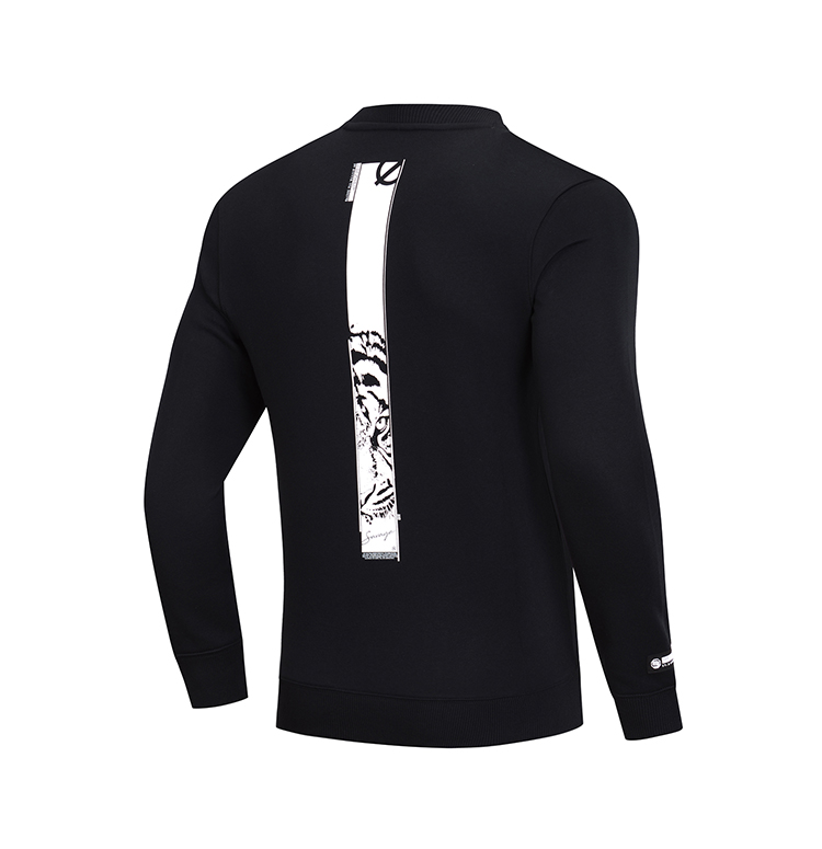 Li Ning áo len nam bóng rổ loạt áo thun cổ tròn mùa thu và mùa đông đồ thể thao đan AWDN921 - Thể thao lông cừu / jumper áo hoodie nam chính hàng