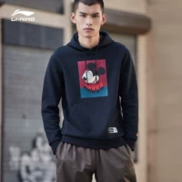 Li Ning Disney Mickey áo len nam 2019 mới in mùa xuân áo trùm đầu thời trang giản dị - Thể thao lông cừu / jumper áo khoác nỉ nam có mũ