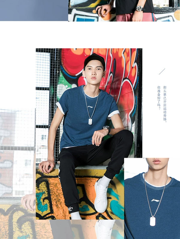 Li Ning áo thun ngắn tay nam thể thao mới loạt đồ thể thao Quần áo thể thao mùa hè ngắn