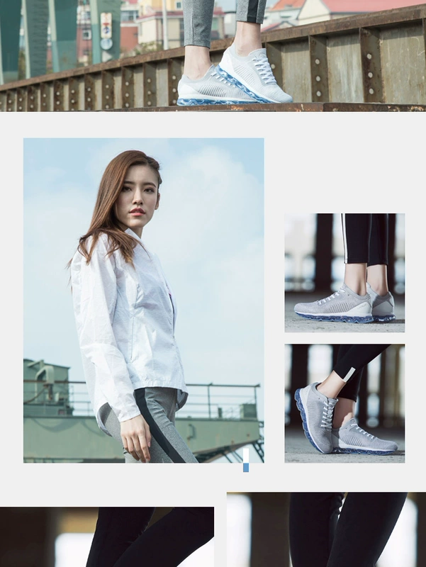 Li Ning giày chạy bộ giày nữ mới hấp thụ sốc bóng mặc đầy đủ đệm cọ tích hợp dệt giày thể thao mùa thu
