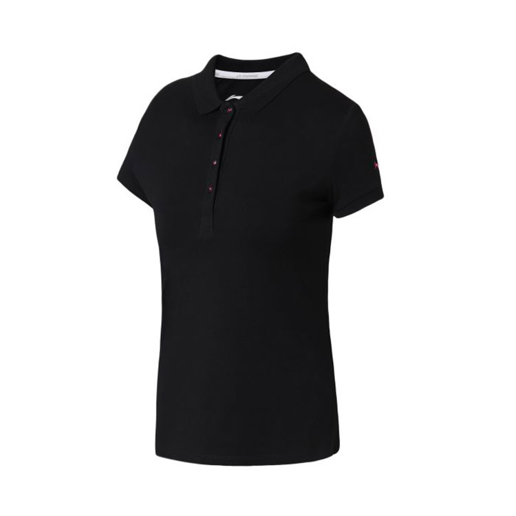 Áo thun nữ Li Ning màu hồng nửa tay áo sơ mi cộc tay bà 2018 Thể thao Life Series Ve áo trung niên tay ngắn áo polo unisex