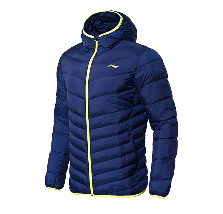 Li Ning ngắn xuống áo khoác nam đào tạo loạt ấm áo khoác trùm đầu của nam giới 90% màu trắng vịt xuống thể thao mẫu áo phao đẹp