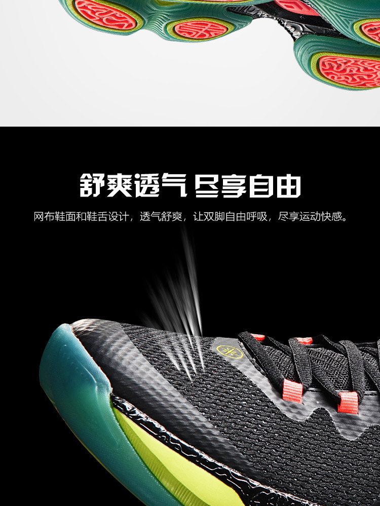 Li Ning giày bóng rổ nam giày hấp thụ sốc phục hồi mặc không trượt lưới giày trong giày thể thao giay the thao nam