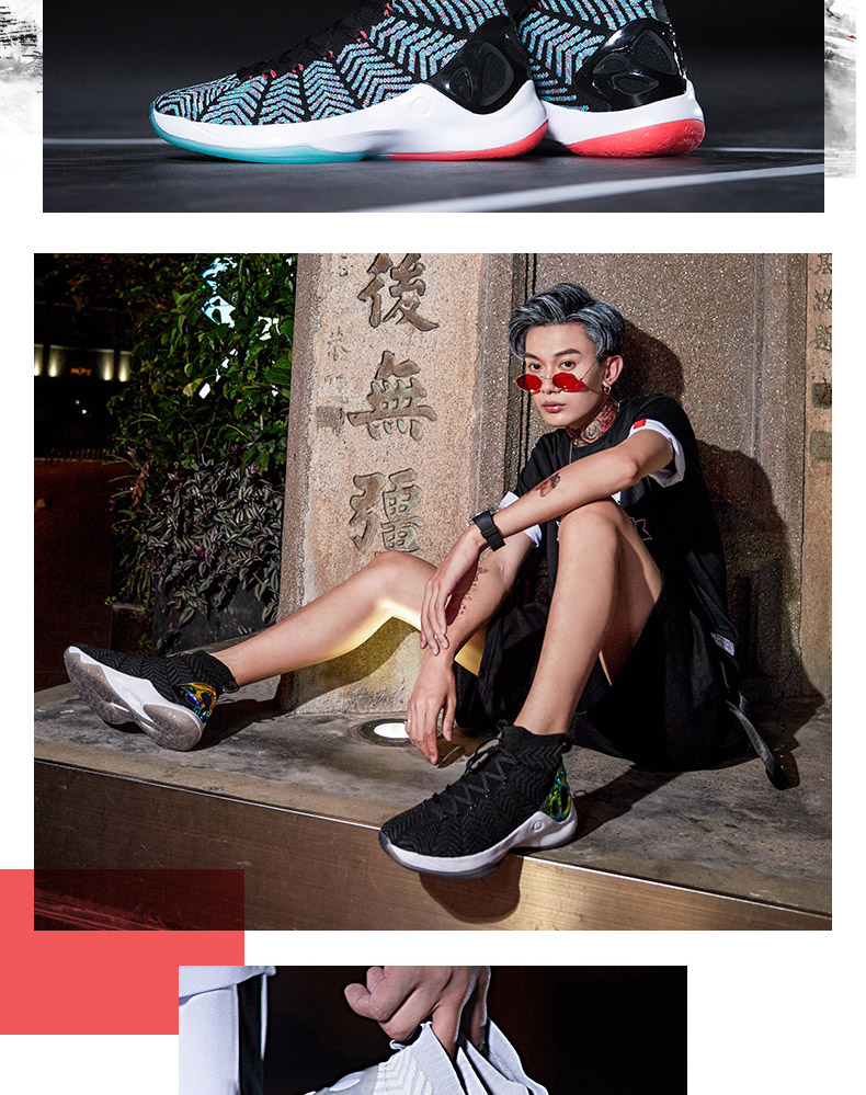 [New York tuần lễ thời trang với cùng một đoạn] Li Ning giày bóng rổ Trung Quốc phong cách loạt Xuanyuan giày của nam giới đám mây sốc hấp thụ giày giày thể dục