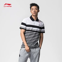 Li Ning ngắn tay áo polo nam đào tạo hàng loạt ve áo đan mùa hè ngắn thể thao APLM111 áo polo 
