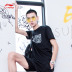 Li Ning áo thun ngắn tay nam thể thao đời mới loạt đồ thể thao cổ tròn thể thao ngắn - Áo phông thể thao áo thun thể thao có cổ Áo phông thể thao