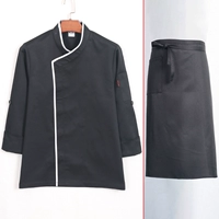 Черный лонгслив, фартук