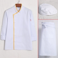 Белый лонгслив, фартук, берет