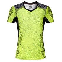 Quick-drying half-sleeve badminton jacket mens and womens sports round neck volleyball tennis training team uniform summer printing