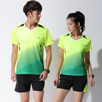Summer quick-drying half-sleeve table tennis badminton suit suit Mens and womens sportswear short-sleeved couple training clothes