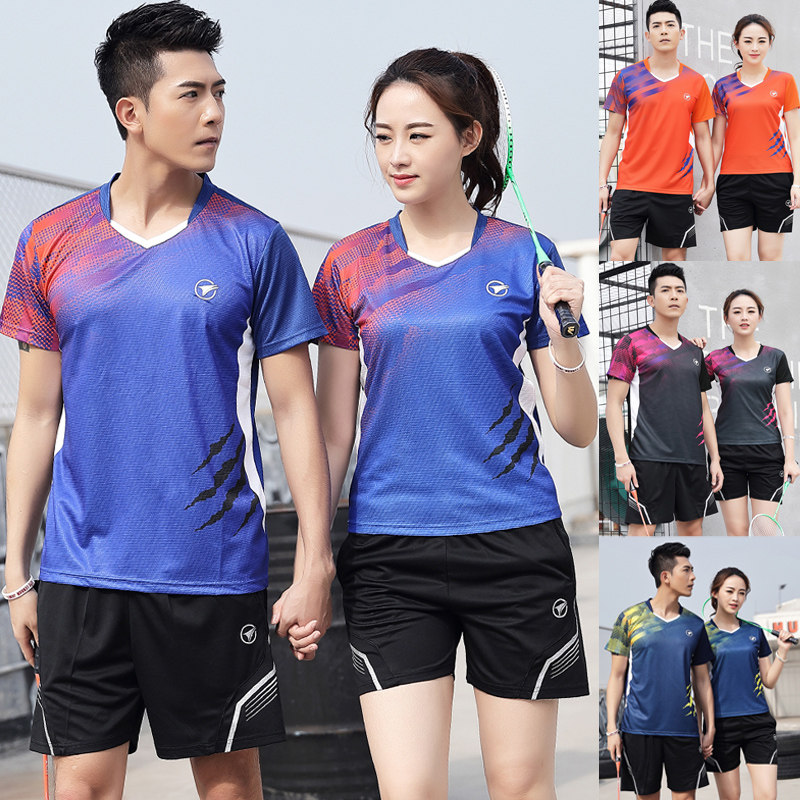 New Speed Dry Badminton Suit Men And Women Sports Suit Short Gas Volleyball Net Ping Pong Half Sleeve Training Clothes Imprint